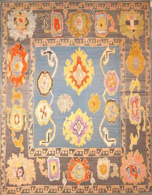 Decorative Hand Knotted Room Size Colorful Rug