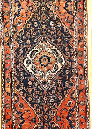 Old Hand Knotted Oriental  Design long Runner