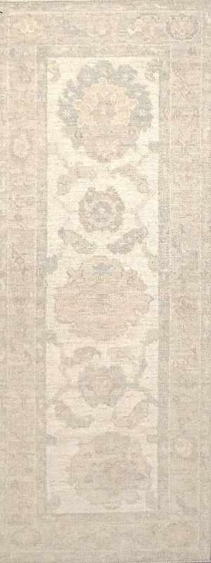 Hand Knotted Decorative Short Runner Rug