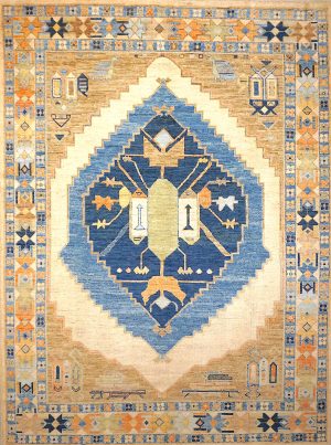 Hand Knotted Decorative Room Size Colorful Rug