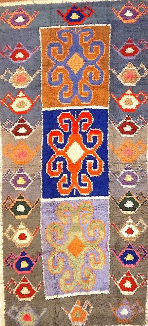 Old Decorative Hand Knotted Foyer Size Colorful Rug