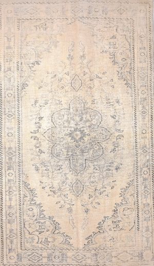 Distressed Vintage Hand Knotted Small Room Size Rug