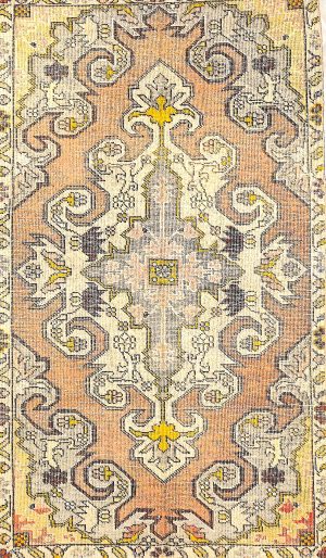 Vintage Hand Knotted Decorative Foyer Size Rug