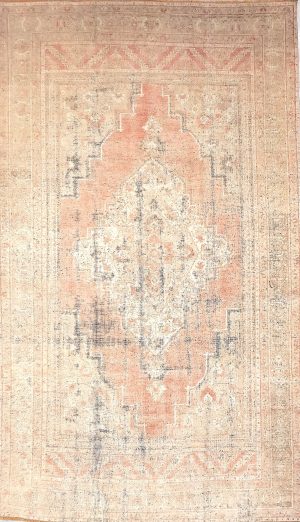 Old Hand Knotted Decorative Gallery Size Rug