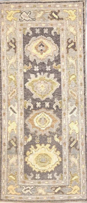 Hand Knotted Short Decorative Oriental Design Runner Rug