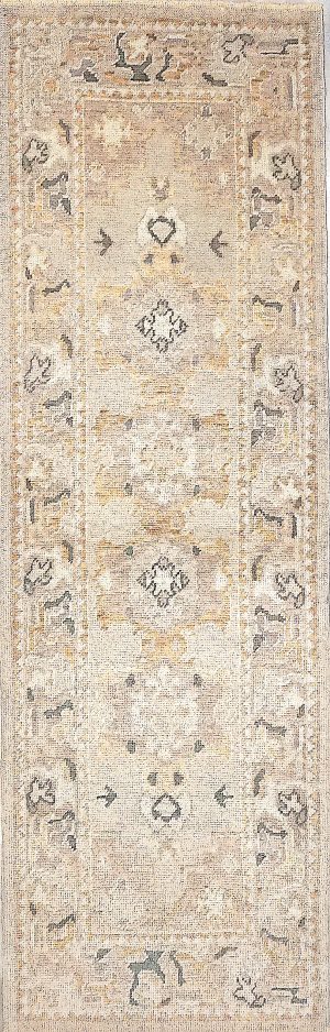 Old Look Hand Knotted Decorative Turkish Runner Rug