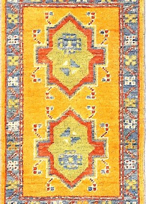 Hand Knotted Vivid Colors Decorative Doormat Size Rug