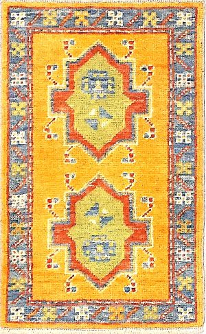 Hand Knotted Vivid Colors Decorative Doormat Size Rug