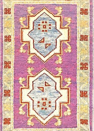 Decorative Hand Knotted Doormat Size Vivid Colors Rug