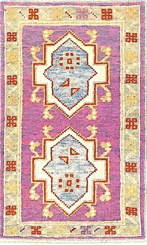 Decorative Hand Knotted Doormat Size Vivid Colors Rug