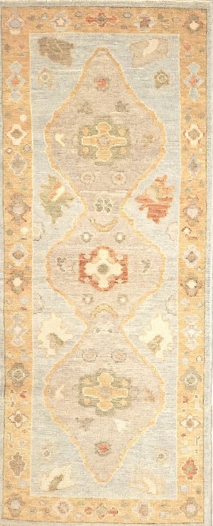 Hand Knotted Decorative Short Runner Rug