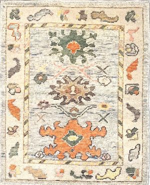 Decorative Hand Knotted Doormat Size Rug