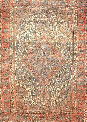 Antique Hand Knotted Decorative Collectible Foyer Size Rug