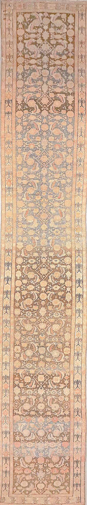 Fine Antique Hand Knotted Decorative Long Runner Rug