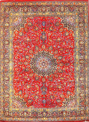 Semi Old Hand Knotted Vivid Colors Room Size Rug