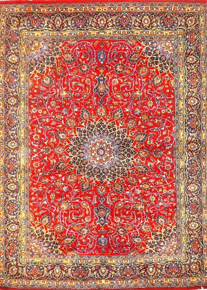 Semi Old Hand Knotted Vivid Colors Room Size Rug