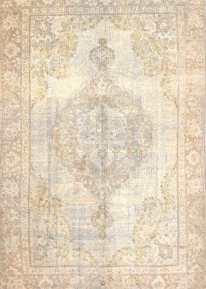 Old Hand Knotted Distressed Small Room Size Rug