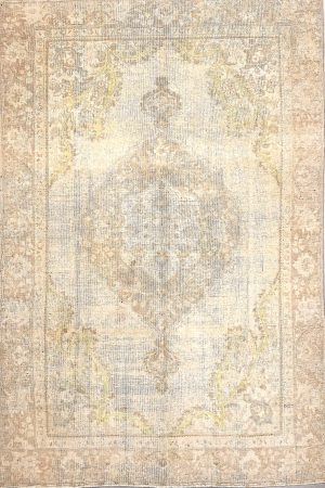 Old Hand Knotted Distressed Small Room Size Rug