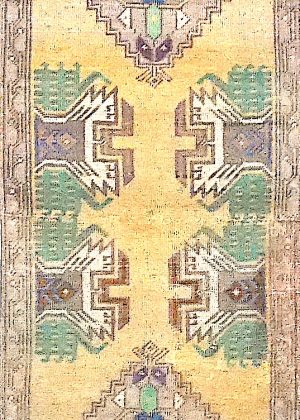 Vintage Hand Knotted Short&Narrow Runner Rug