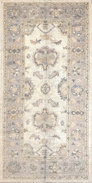 Hand Knotted Decorative Wide&Short Runner Rug
