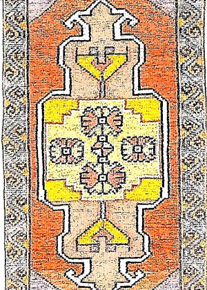 Old Hand Knotted Decorative Doormat Size Rug