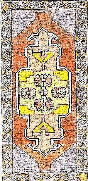 Old Hand Knotted Decorative Doormat Size Rug