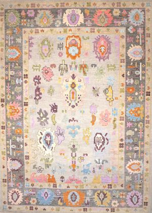 Hand Knotted Large Colorful Decorative Rug