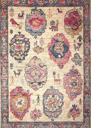 Colorful Hand Knotted Decorative Room Size Rug