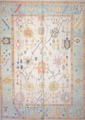 Decorative Hand Knotted Large Size Colorful Rug
