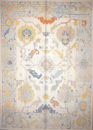 Decorative Hand Knotted Large Size Colorful Rug