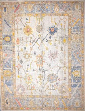 Hand Knotted Colorful Large Decorative Rug