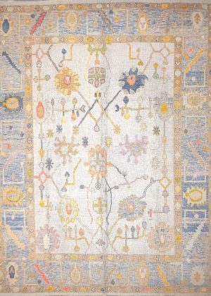 Hand Knotted Colorful Large Decorative Rug