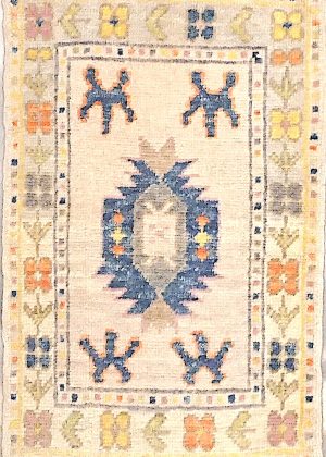 Hand Knotted Colorful Decorative Doormat Size Rug