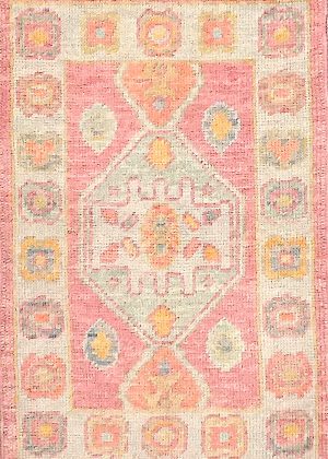 Vivid Colors Hand Knotted Decorative Doormat Size Rug