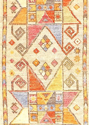 Hand Knotted Colorful Decorative Runner Rug