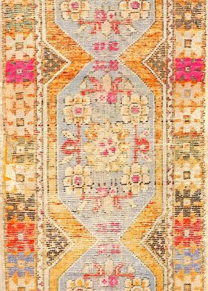 Decorative Hand Knotted Colorful Short Runner Rug