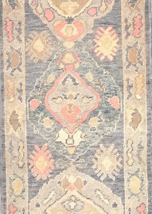 Hand Knotted Colorful Short Runner Rug