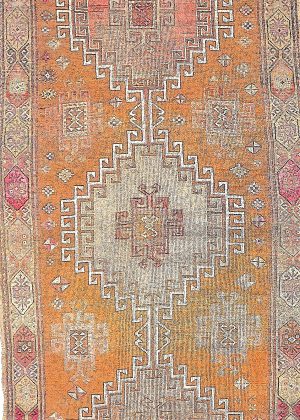 Old Hand Knotted Wide Decorative Runner Rug