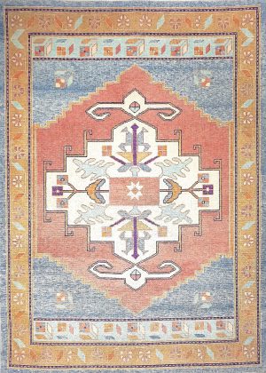 Decorative Hand Knotted Room Size Colorful Rug