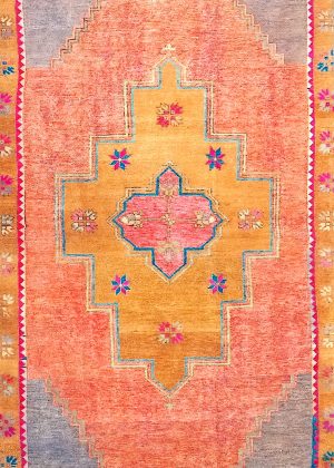 Decorative Hand Knotted Vintage Wide Runner Rug