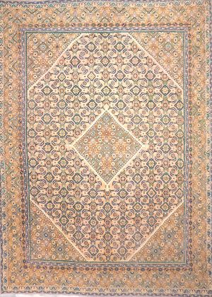 Old Hand Knotted Room Size Decorative Rug